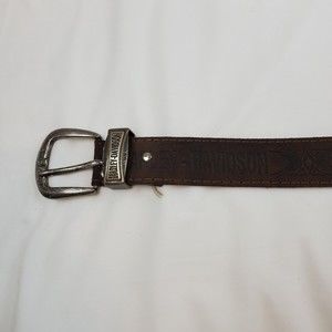 Vintage Harley Davidson Mens Belt Brown Leather Embossed